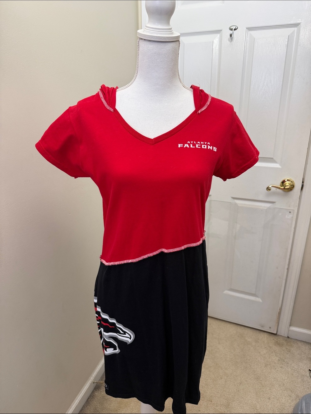 Atlanta Falcons Red and Black Hooded Dress